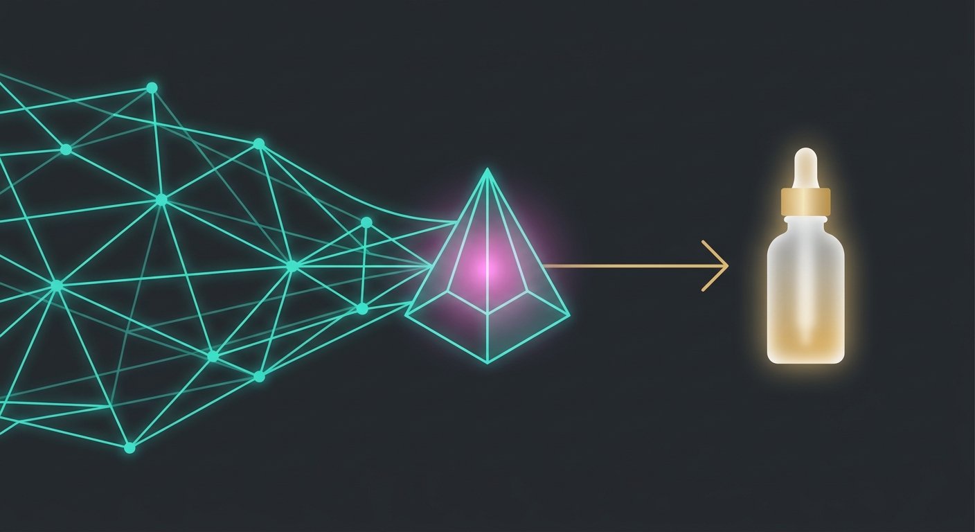AI-Powered Market Intelligence & Product Strategy Flow, sleek vector style, high contrast, clean studio design